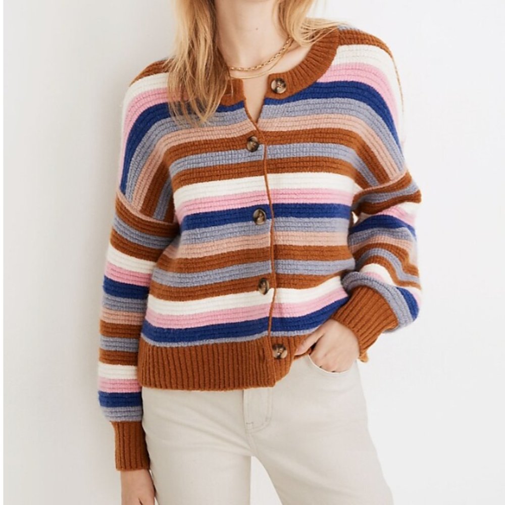 3 for 25!Madewell Striped Springview Cardigan Sweater in Coziest Yarn in size XS